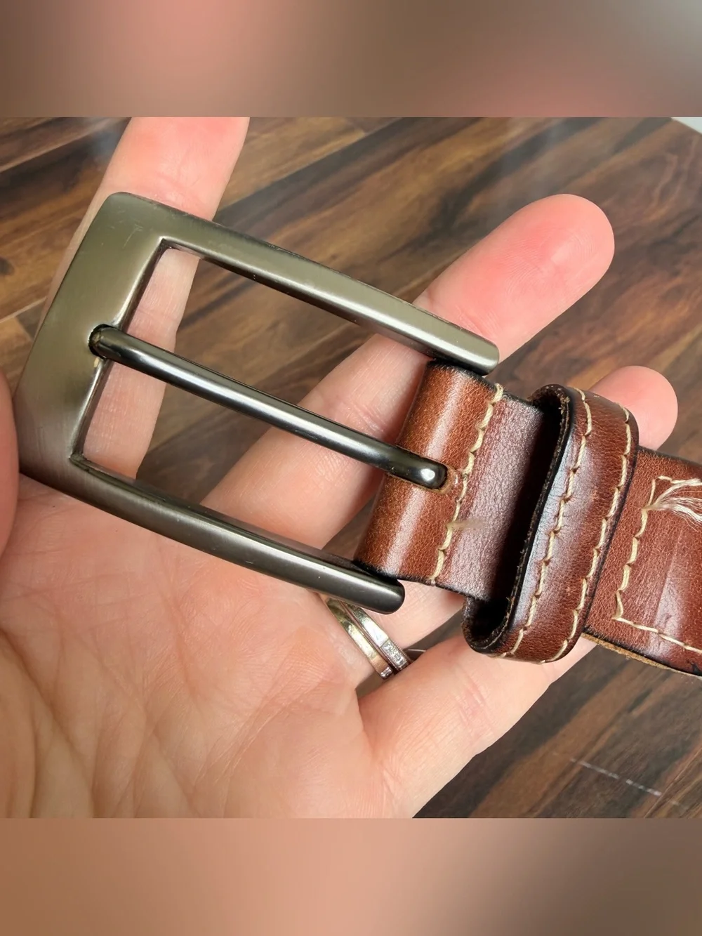Bench Craft Leather and Cotton Webbing Belt Made in Canada Size 34